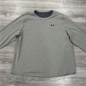Under Armour Waffle Knit Long Sleeve Thermal Shirt Grey Men’s 2XL Loose Fit Used